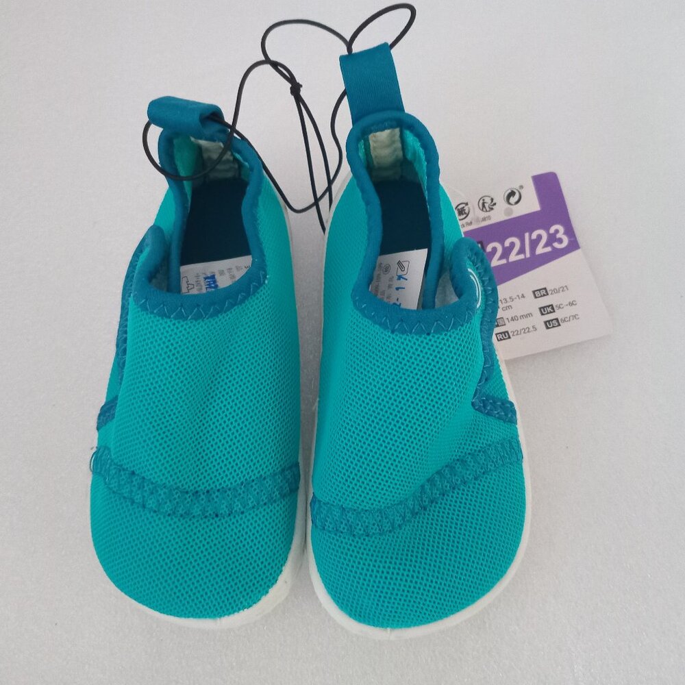 Decathlon Kids Water Shoes Turquoise Beach Footwear Size 6C/7C 13.5 cm - 14cm